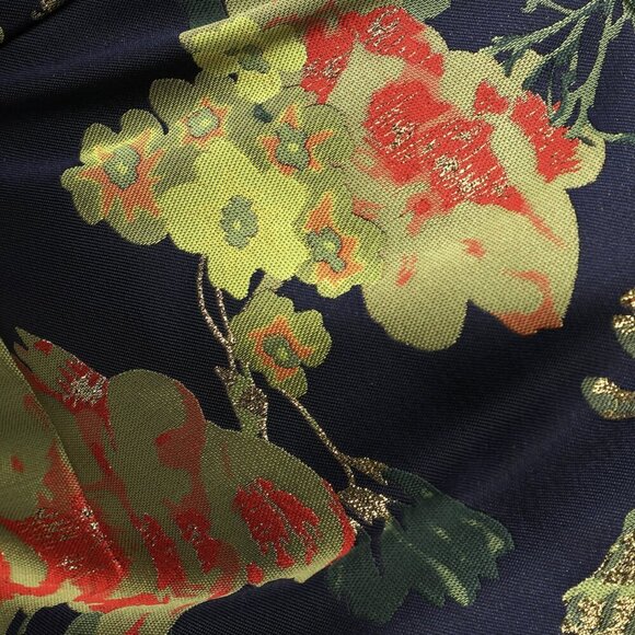 NWT Lulus So Stunning Navy Blue Floral Jacquard Puff Sleeve Mini Dress​ - Picture 6 of 16